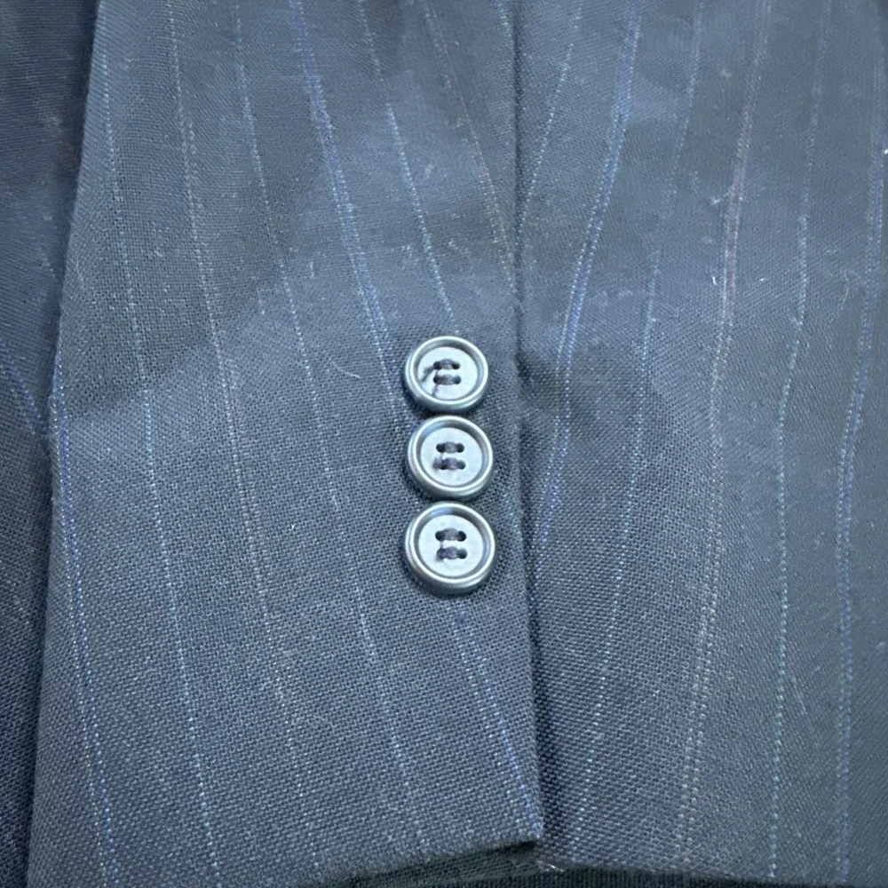 Towncraft Blue Pin Stripe 2-Piece Suit Sz 42R Jacket 38 x 32 Pant VTG Wool Blend